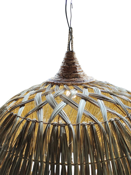 DKD Home Decor Lámpara Techo Balines Lamps 2c 24 Fibras Naturales 45 x 95 x 75 cm Natural