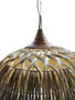DKD Home Decor Lámpara Techo Balines Lamps 2c 24 Fibras Naturales 45 x 95 x 75 cm Natural