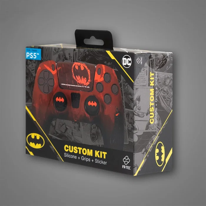 Blade Gaming BATPS5CK Pack Oficial Batman para Mando DualSense PS5: Funda Silicona + Grips Joystick + Sticker Touchpad - Diseño Cómic