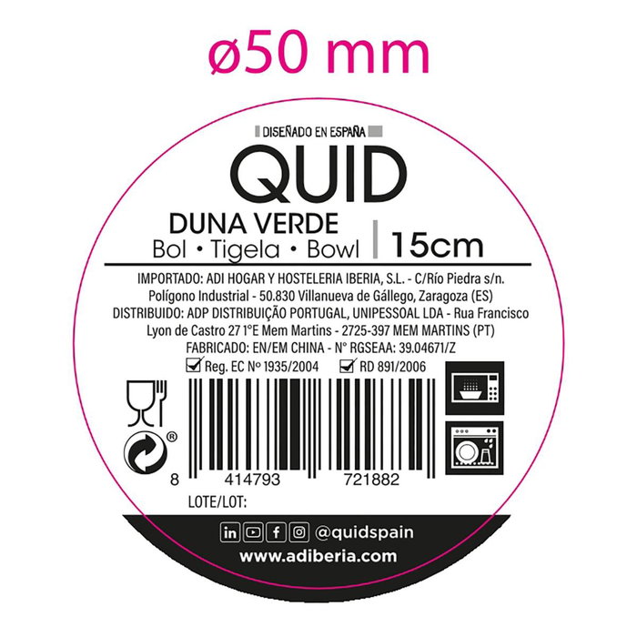 Bol Cerámico Duna Quid 15x15 cm (12 Unidades)