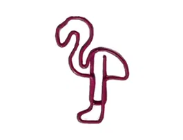 Imaginovo Clips Decorativos Forma de Flamenco 28 mm, Blister de 10 Unidades, Metal, Para Organizar Documentos en Oficina y Escuela, Incluye Varios Colores