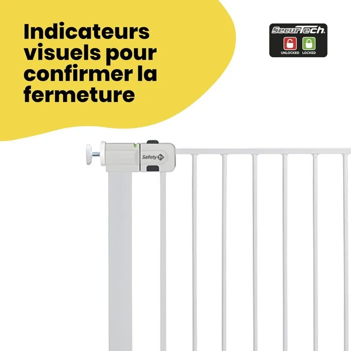 Safety 1st Barrera de Seguridad Infantil Extra Alta - Metal - Blanco - Ajustable de 73 a 80 cm - SAF3220660291618