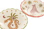 DKD Home Decor Bandeja Vaciapossillos de Cerámica Multicolor Surtido de 2