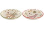DKD Home Decor Bandeja Vaciapossillos de Cerámica Multicolor Surtido de 2