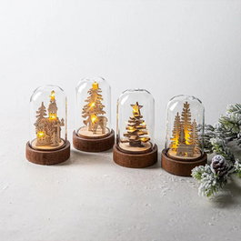 Basics Figura decoración de madera con luz led navidad modelos variados