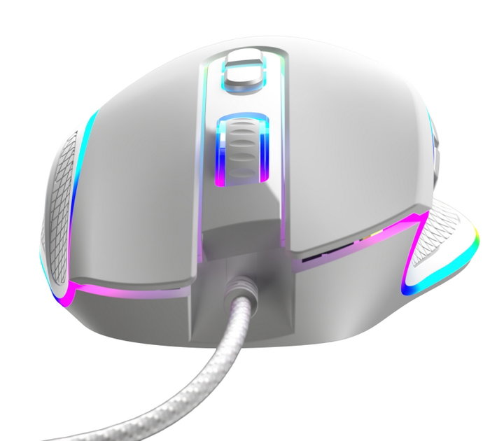 Modecom Volcano Veles Ratón Gaming Blanco 12800 dpi