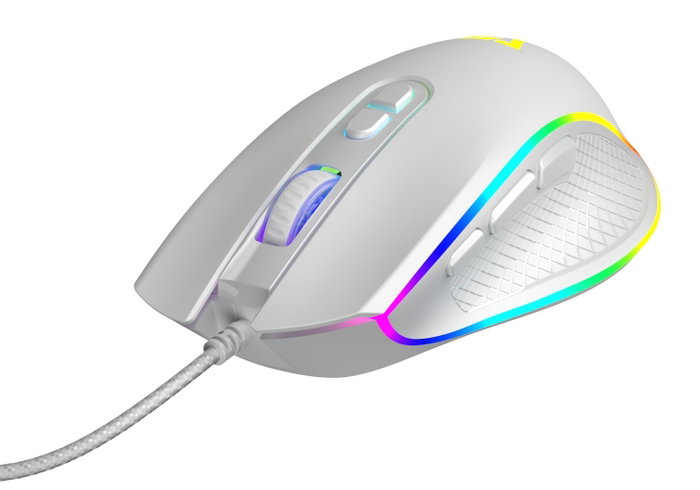 Modecom Volcano Veles Ratón Gaming Blanco 12800 dpi