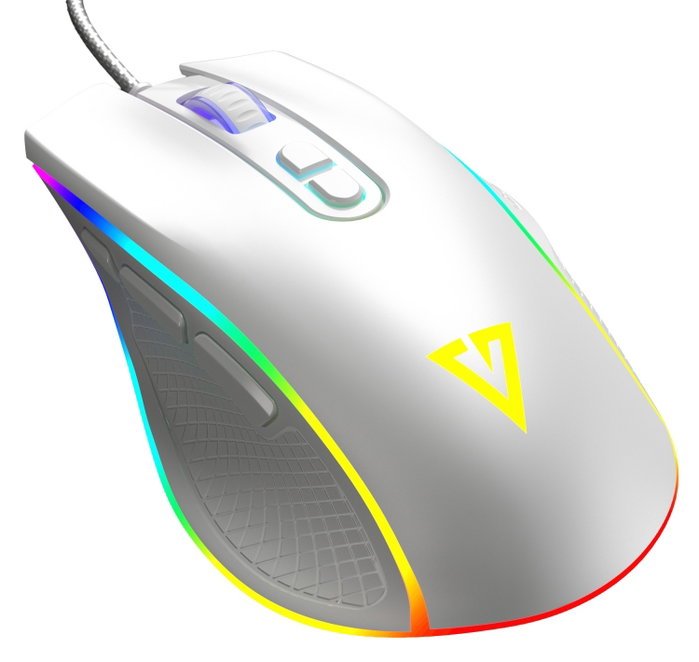 Modecom Volcano Veles Ratón Gaming Blanco 12800 dpi