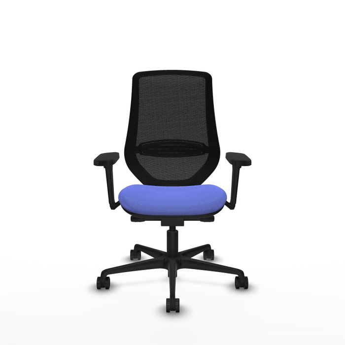 PIQUERAS Y CRESPO Silla de oficina Mardos con mecanismo Sincro/Traslack, Azul claro y Negro