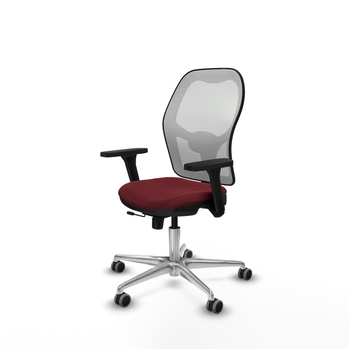 PIQUERAS Y CRESPO Silla de oficina Jorquera con mecanismo Sincro/Traslack, Similpiel Granate y Malla Blanca PIQUERAS Y CRESPO Silla de oficina Jorquera con mecanismo Sincro/Traslack, Similpiel Granate y Malla Blanca
