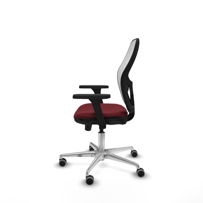 PIQUERAS Y CRESPO Silla de oficina Jorquera con mecanismo Sincro/Traslack, Similpiel Granate y Malla Blanca PIQUERAS Y CRESPO Silla de oficina Jorquera con mecanismo Sincro/Traslack, Similpiel Granate y Malla Blanca