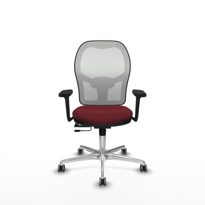 PIQUERAS Y CRESPO Silla de oficina Jorquera con mecanismo Sincro/Traslack, Similpiel Granate y Malla Blanca PIQUERAS Y CRESPO Silla de oficina Jorquera con mecanismo Sincro/Traslack, Similpiel Granate y Malla Blanca