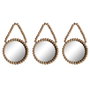 DKD Home Decor Set de 3 Espejos de Madera y Cristal con Bolitas
