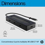 HP Hub USB-C Multiport 4K para Portátiles, Conexión Versátil y Carga