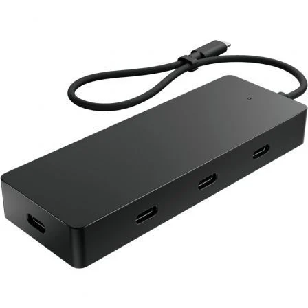 HP Concentrador USB Tipo-C 6G843AA | 3xUSB Tipo-C y 1xUSB Tipo-C PD 65W | 2x10Gbps | Multipuerto para Carga y Pantalla 4K | Compatible con Múltiples SO