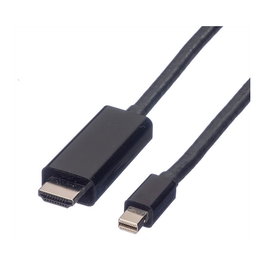 VALUE Cable Mini DisplayPort a DisplayPort 11.99.5795, 1 m, Macho a Macho, Negro, UHD 4K 3840x2160 Pixeles, DisplayPort 1.2, Plug and Play