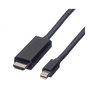 VALUE Cable Mini DisplayPort a DisplayPort 11.99.5795, 1 m, Macho a Macho, Negro, UHD 4K 3840x2160 Pixeles, DisplayPort 1.2, Plug and Play