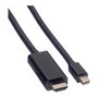 VALUE Cable Mini DisplayPort a DisplayPort 11.99.5795, 1 m, Macho a Macho, Negro, UHD 4K 3840x2160 Pixeles, DisplayPort 1.2, Plug and Play
