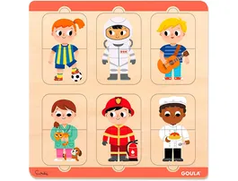 Goula Puzle de madera profesiones 12 piezas para niños