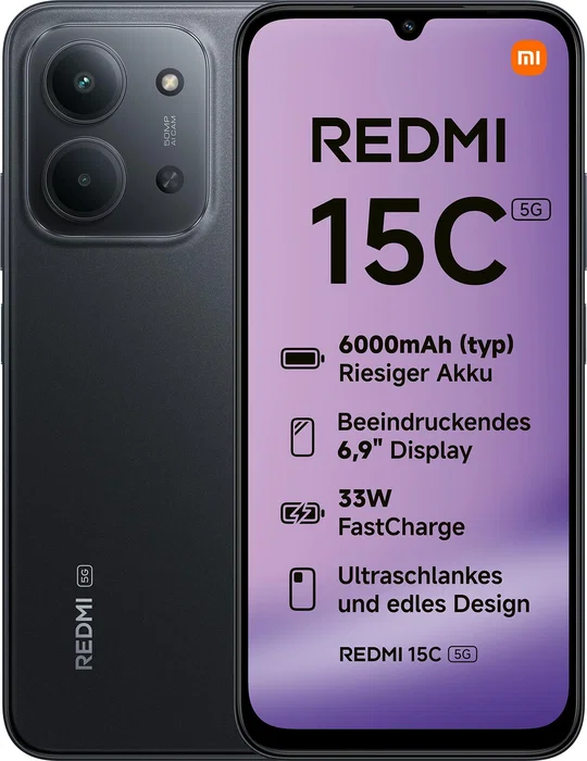 Xiaomi Redmi 15C 5G 4GB 128GB Midnight Black
