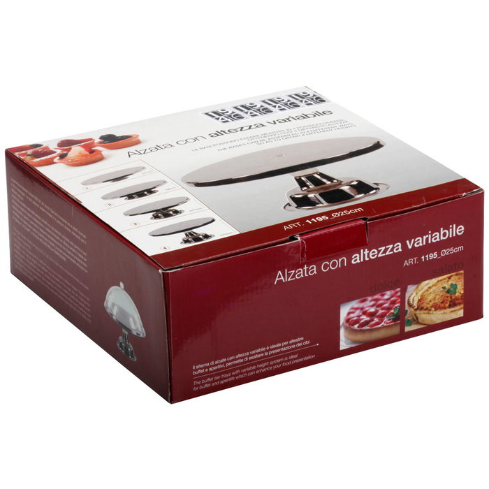 1946 Pastelera con Pie 4 Alturas Acero Inoxidable Diámetro 25 cm para Presentación Buffet 1946 Pastelera con Pie 4 Alturas Acero Inoxidable Diámetro 25 cm para Presentación Buffet