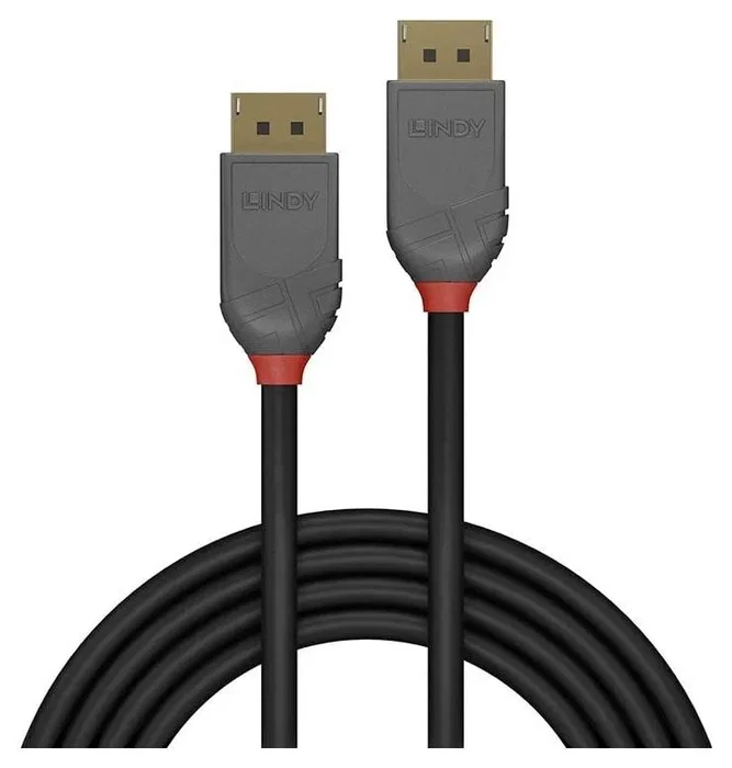 Lindy Anthra Line Cable DisplayPort 1.4, 1 m, Negro/Gris Lindy Anthra Line Cable DisplayPort 1.4, 1 m, Negro/Gris