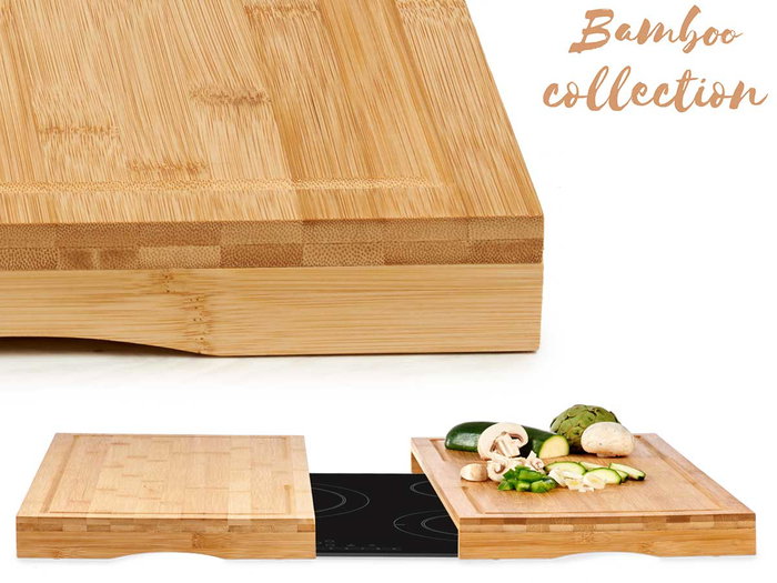 KINVARA Set 2 Tablas Bambú Cocina Vitrocerámica 28 cm (Set de 6)