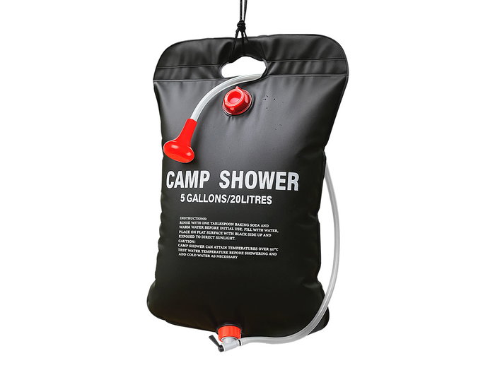 Arte Regal Ducha Portátil 20L con Manguera y Alcachofa, Plástico Negro, 28 x 12 x 5.5 cm (Set de 12)