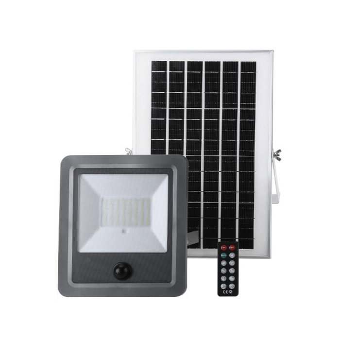 Edm Foco proyector solar con sensor 100 W 1200 lm 6500 K luz fría Edm Foco proyector solar con sensor 100 W 1200 lm 6500 K luz fría