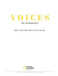 NATIONAL GEOGRAPHIC LEARNING VOICES PRE INTERMEDIATE STUDENT BOOK