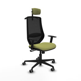 PIQUERAS Y CRESPO Silla de oficina Mardos con mecanismo Sincro, Verde oliva y Negro