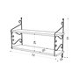 Hanah Home Estantería de Pared Oriental Nogal 72x51x20cm Tablero Melamina 18mm