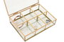 DKD Home Decor Joyero de Cristal y Metal Dorado 20x16x5 cm