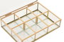 DKD Home Decor Joyero de Cristal y Metal Dorado 20x16x5 cm