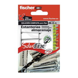 Fischer 502684 Kit Fijación Estanterías Almacenaje Solufix con Tacos y Tornillos para Paredes