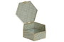 DKD Home Decor Joyero de Cristal y Metal Verde y Dorado 14x16x5,5 cm