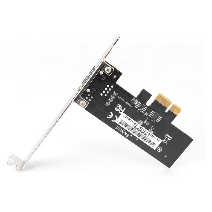 Digitus Tarjeta de Red Interna Ethernet PCI Express 2.5 Gigabit (2.5G) 4-Speed 2500 Mbit/s - Realtek RTL8125B, Compatible con Windows 10, Plug & Play, Negro