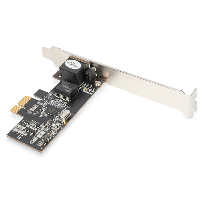 Digitus Tarjeta de Red Interna Ethernet PCI Express 2.5 Gigabit (2.5G) 4-Speed 2500 Mbit/s - Realtek RTL8125B, Compatible con Windows 10, Plug & Play, Negro