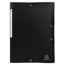 Carpeta De Gomas Y Solapas Exacompta Pp Opaco A4 Con Etiqueta Negro