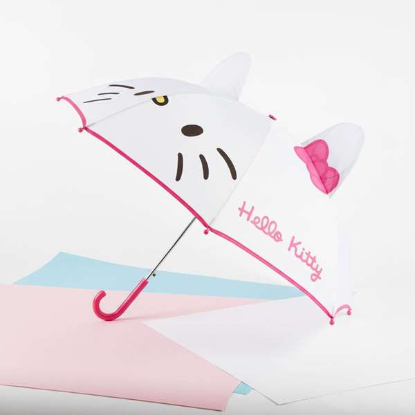 Cerdá Paraguas Manual Aplicaciones Hello Kitty 7.0 x 3.5 x 63.0 cm Blanco