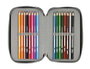 Safta Plumier Escolar Triple Stone con 2 Cremalleras, 36 Piezas, 195x125x55 mm