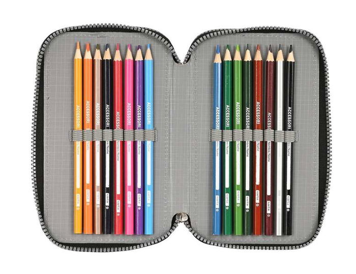 Safta Plumier Escolar Triple Stone con 2 Cremalleras, 36 Piezas, 195x125x55 mm Safta Plumier Escolar Triple Stone con 2 Cremalleras, 36 Piezas, 195x125x55 mm