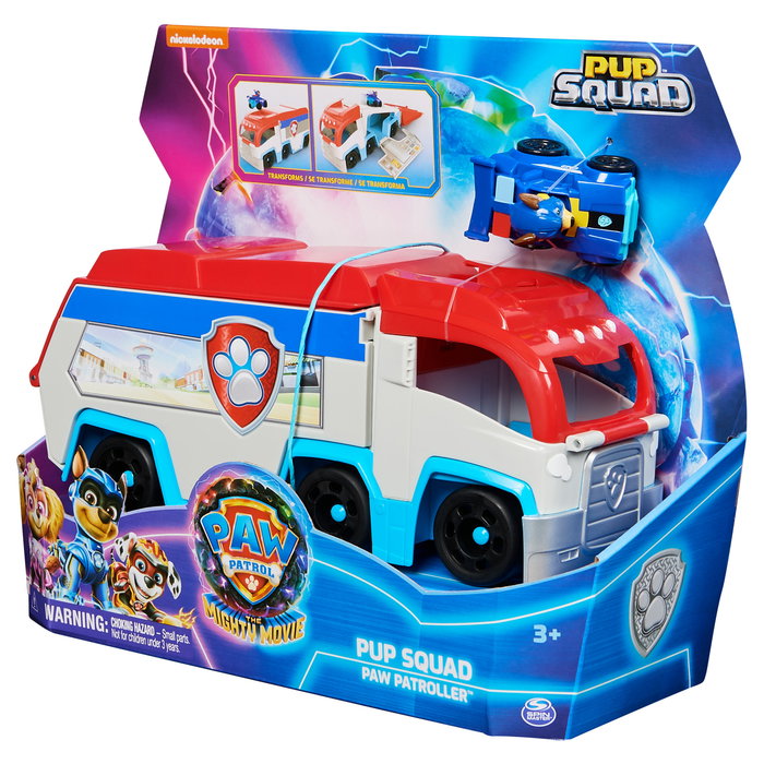 Spin Master Paw Patrol Patrulla Canina La Superpelícula Camión de Juguete Pup Squad Patroller con Coche de Juguete de Chase, 6067085, Juguete Niños 3+ Años