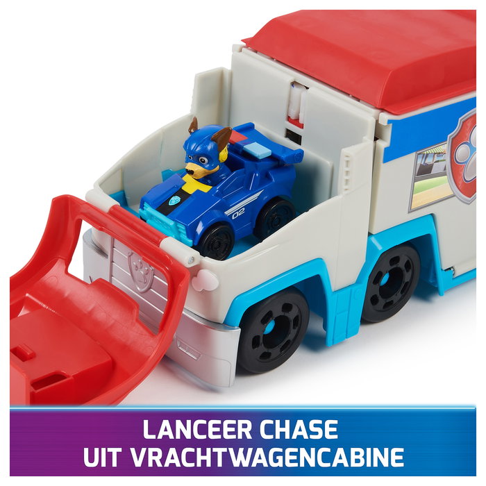 Spin Master Paw Patrol Patrulla Canina La Superpelícula Camión de Juguete Pup Squad Patroller con Coche de Juguete de Chase, 6067085, Juguete Niños 3+ Años
