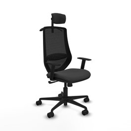 PIQUERAS Y CRESPO Silla de oficina Mardos con mecanismo Sincro, Gris oscuro y Negro