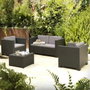 Sp Berner Conjunto de jardín Diva Tropea 4 piezas Antracita con cojines