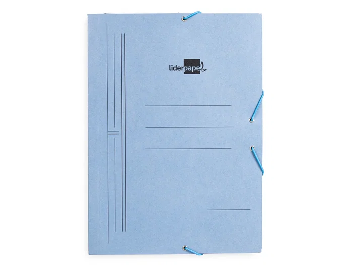 Liderpapel Carpeta de cartón pintado con tres solapas azul formato folio Liderpapel Carpeta de cartón pintado con tres solapas azul formato folio
