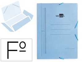 Liderpapel Carpeta de cartón pintado con tres solapas azul formato folio