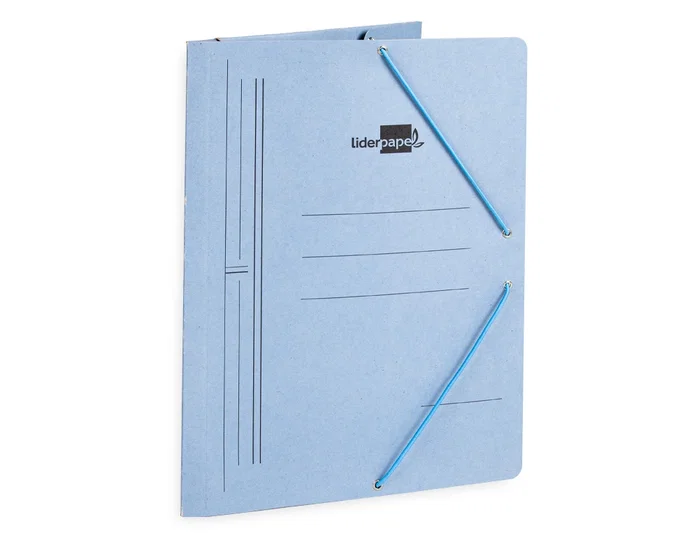 Liderpapel Carpeta de cartón pintado con tres solapas azul formato folio Liderpapel Carpeta de cartón pintado con tres solapas azul formato folio
