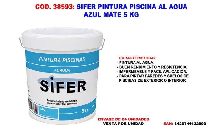 SIFER Pintura Piscina Azul Mate 5 kg SIFER Pintura Piscina Azul Mate 5 kg